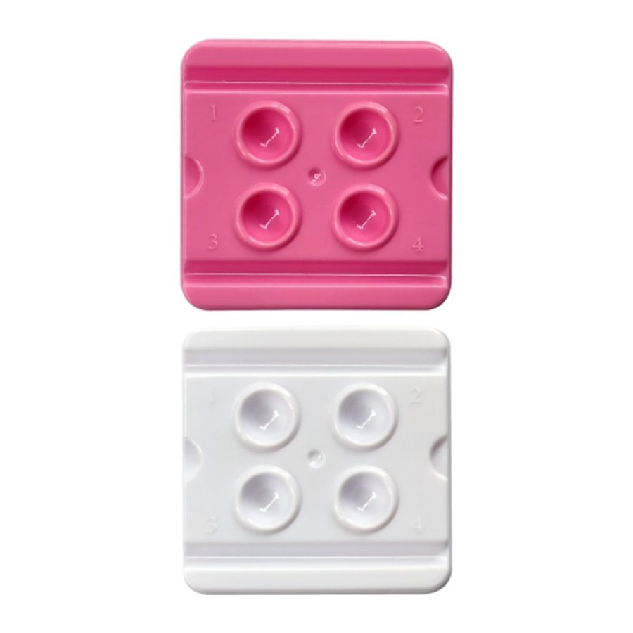 Disposable Dappen Mixing Dish Four holes Disposable Dappen Mixing Dish Four holes white / pink